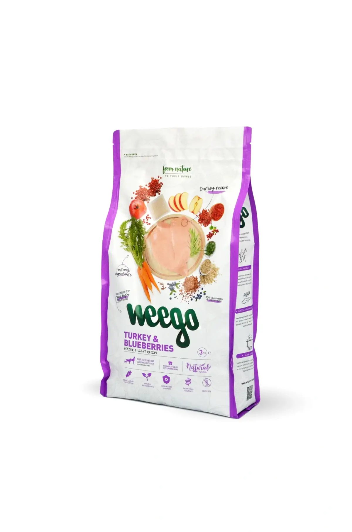 WEEGO Dog Light/Senior Γαλοπουλα & Blueberries 3Kg